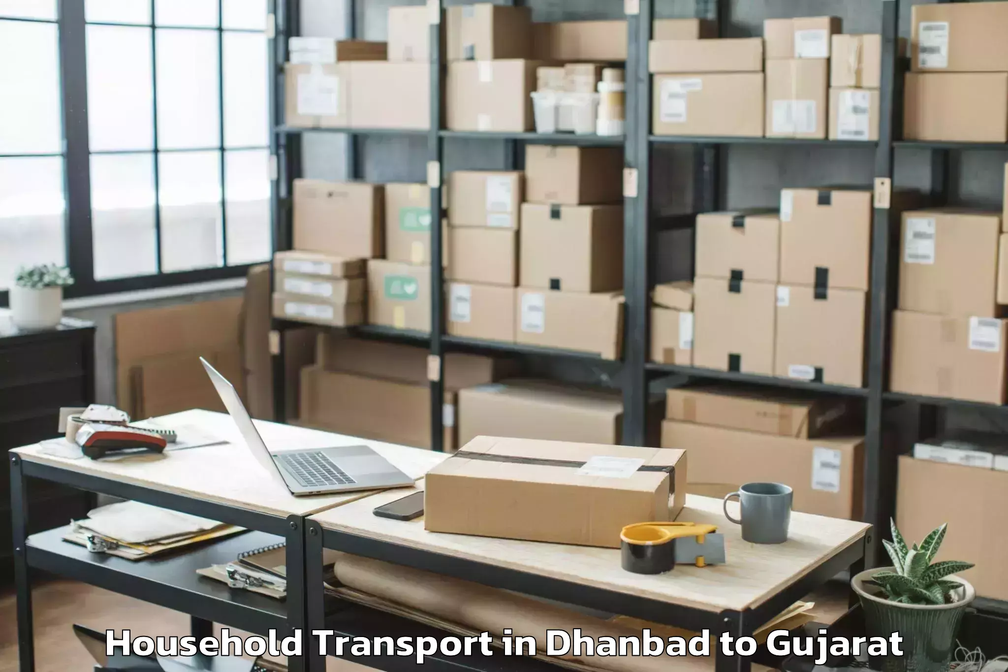 Easy Dhanbad to Anjar Household Transport Booking